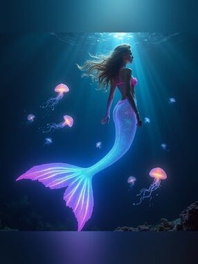 Custom Mermaid Fridge Magnet Pink And Blue